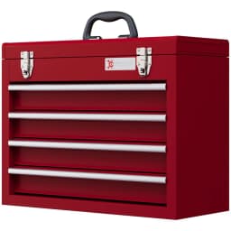image-DURHAND Lockable 4 Drawer Tool Chest with Ball Bearing Slide Drawers Red