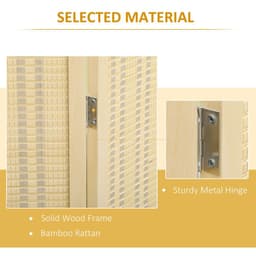 image-HOMCOM 4 Panel Folding Room Divider 170cm Wall Privacy Screen Protector Natural
