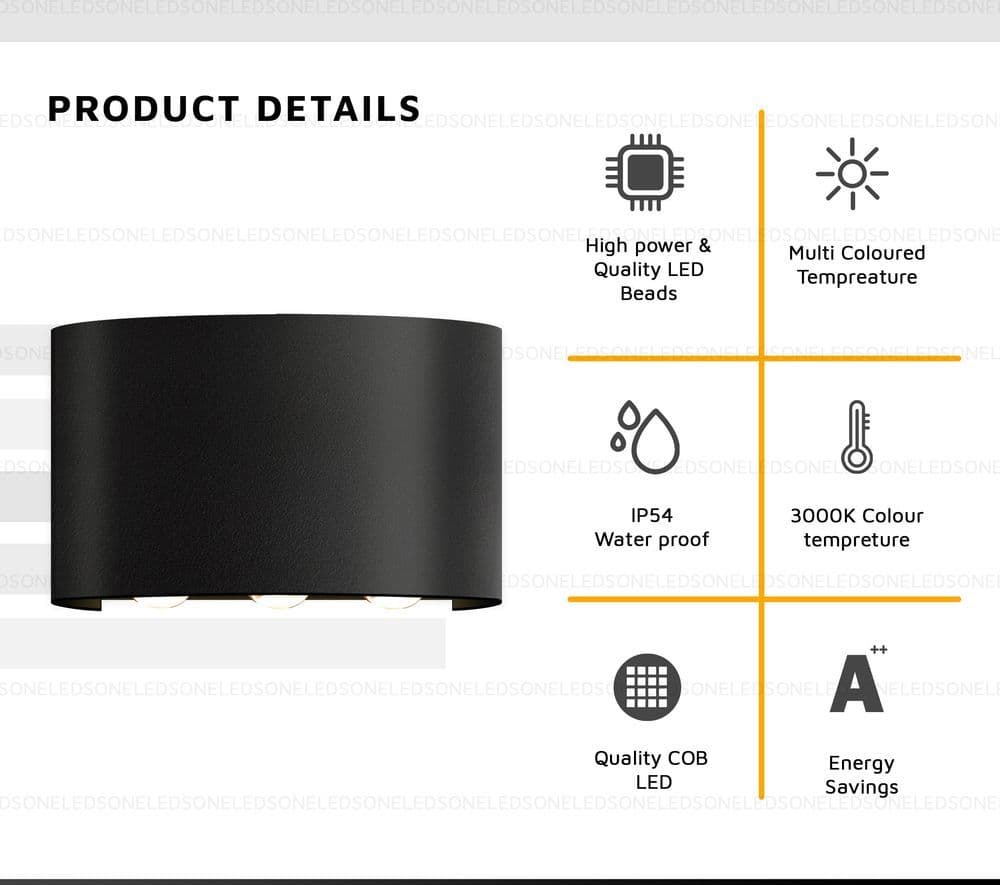 image-3 Way LED Light Wall Light Indoor Outdoor Highlighter Waterproof IP54~1615