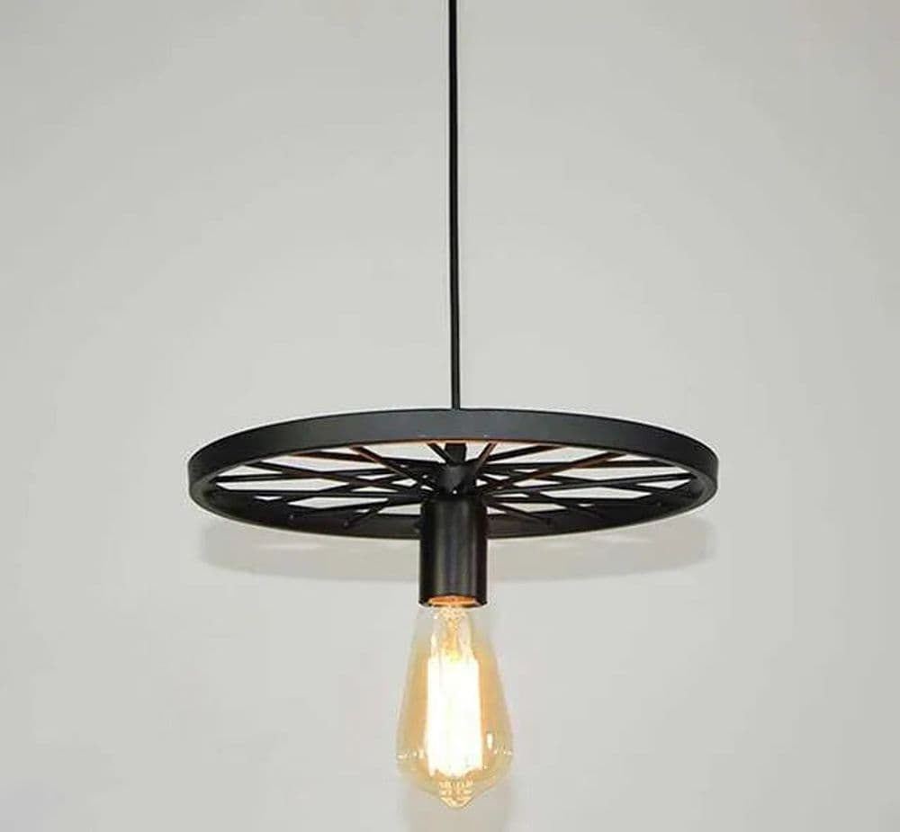 image-Vintage Industrial Chandelier Ceiling Wheel Light Hanging Pendant~1632