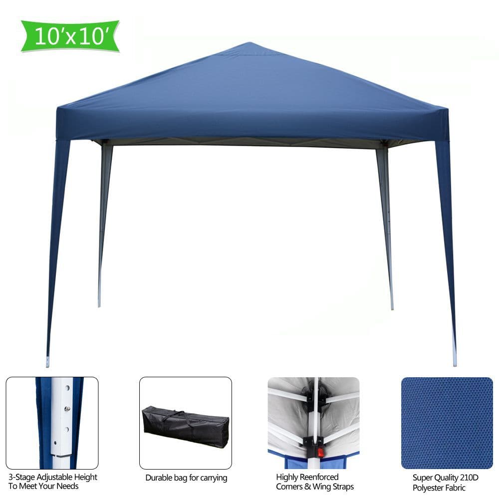 image-3x 3m Practical Waterproof Right-Angle Folding Tent Blue