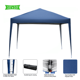 image-3x 3m Practical Waterproof Right-Angle Folding Tent Blue