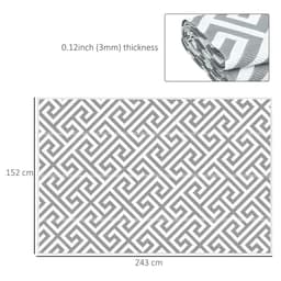 image-Outsunny 152x243cm Reversible Outdoor Rug Portable Plastic Straw RV Camping Mat
