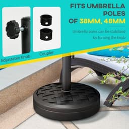 image-Outsunny 18kg Concrete Parasol Base with Rattan Effect Heavy Duty Umbrella Stand