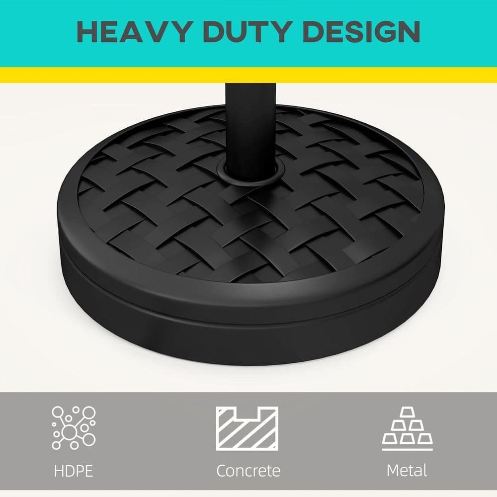 image-Outsunny 18kg Concrete Parasol Base with Rattan Effect Heavy Duty Umbrella Stand