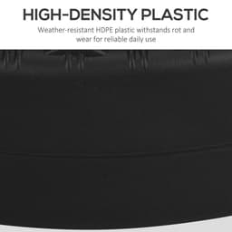 image-Round Umbrella Parasol Base with Rattan Effect, Plastic Parasol Stand, Black