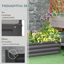 image-Outsunny Raised Garden Bed Metal Garden Flower Vegetable Planter Light Grey