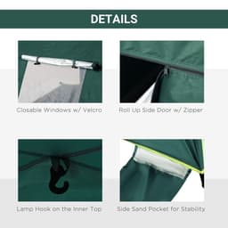 image-Outsunny 2 Man Pop-up Beach Tent Sun Shade Shelter Hut w/ Windows Door Green