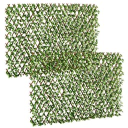 image-Outsunny 2 Pieces Decorative Trellis with Artificial Leaves, 2m x 1m, Eucalyptus