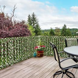 image-Outsunny 2 Pieces Decorative Trellis with Artificial Leaves, 2m x 1m, Eucalyptus