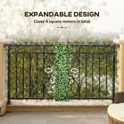 image-Outsunny 2 Pieces Decorative Trellis with Artificial Leaves, 2m x 1m, Eucalyptus