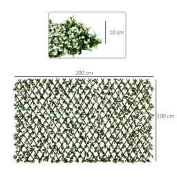 image-Outsunny 2 Pieces Decorative Trellis with Artificial Leaves, 2m x 1m, Eucalyptus