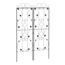 image-Outsunny Set of 2 Metal Trellis for Climbing Plants, Leaf Design
