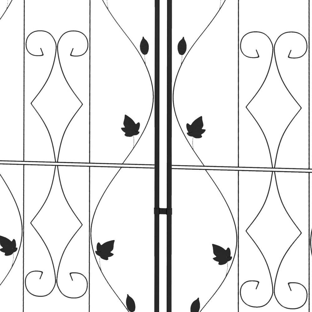 image-Outsunny Set of 2 Metal Trellis for Climbing Plants, Leaf Design