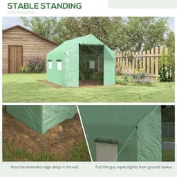 image-Outsunny Tunnel Greenhouse W/ UV-resistant PE Cover, Wide Door, 2 x 3(m), Green