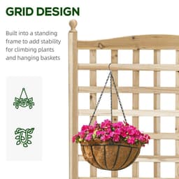 image-Outsunny Raised Garden Bed with Trellis Garden Planters Indoor Outdoor Natural
