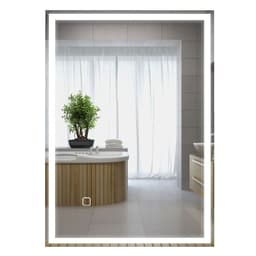 image-kleankin Illuminated Bathroom Mirror with LED Lights, 3 Colours, Defogging Film