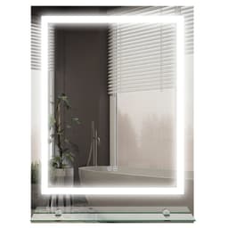 image-kleankin Dimmable Bathroom Mirror with LED Lights, 3 Colours, Defogging Film