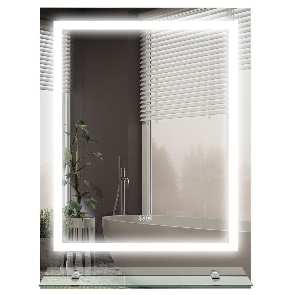 image-kleankin Dimmable Bathroom Mirror with LED Lights, 3 Colours, Defogging Film