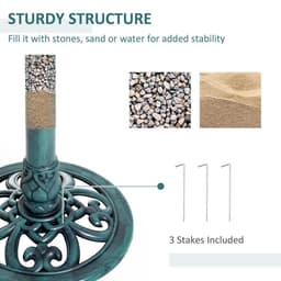 image-Outsunny 50cm Outdoor Bird Bath Fountain, Decrative Garden Feeder Stand Green