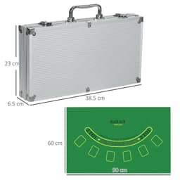 image-SPORTNOW 300-Piece Poker Chips Set w/ Mat, Aluminium Case, Two Decks of Cards
