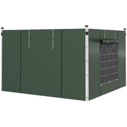 image-Outsunny 3x3(m) or 3x6m Pop Up Gazebo Side Panels Replacement, 2 Pack, Green
