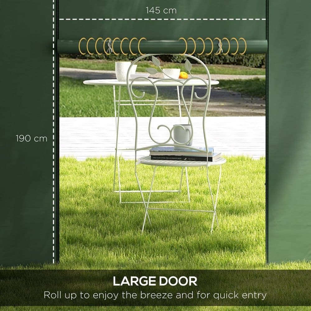 image-Outsunny 3x3(m) or 3x6m Pop Up Gazebo Side Panels Replacement, 2 Pack, Green