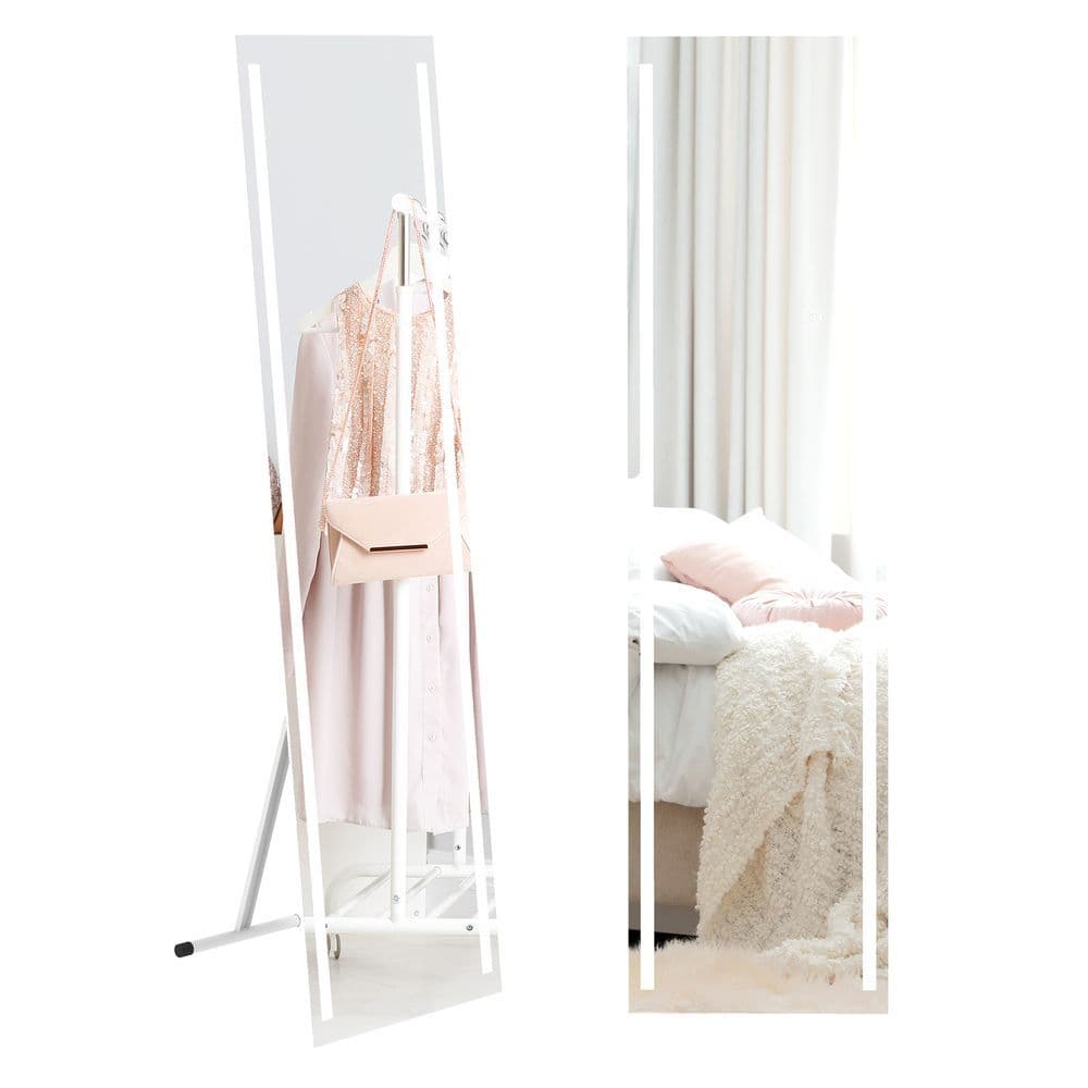 image-HOMCOM LED Lighted Full Length Mirror Dimmable Full Size Body Mirror for Bedroom