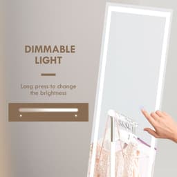 image-HOMCOM LED Lighted Full Length Mirror Dimmable Full Size Body Mirror for Bedroom
