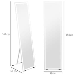 image-HOMCOM LED Lighted Full Length Mirror Dimmable Full Size Body Mirror for Bedroom
