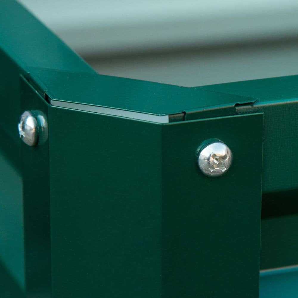 image-Outsunny Set of 2 Raised Garden Bed Galvanised Planter Box Easy Setup Green