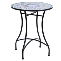 image-Outsunny Garden Table, Mosaic Round Patio Side Table with 60cm Ceramic Top