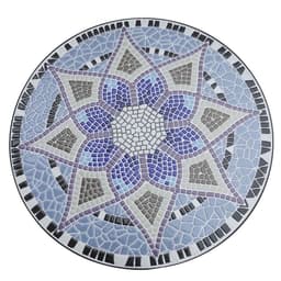 image-Outsunny Garden Table, Mosaic Round Patio Side Table with 60cm Ceramic Top