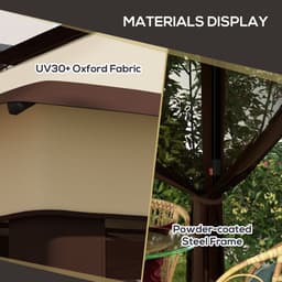 image-Outsunny 3 x 3(m) Pop Up Gazebo Tent with Netting, Height Adjustable, Beige