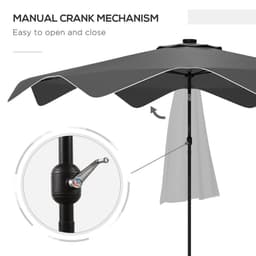 image-Outsunny Garden Parasol Umbrella with LED Lights and Tilt, Table Umbrella
