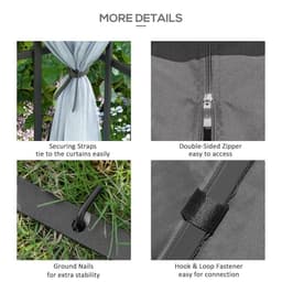 image-Outsunny 3 x 3(m) Patio Gazebo Canopy Garden Pavilion with 2 Tier Roof, Grey