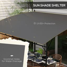 image-Outsunny 3 x 4m Metal Pergola, Outdoor Gazebo UV-Resistant Sun Shade Shelter