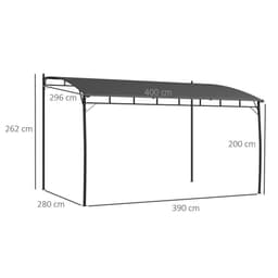 image-Outsunny 3 x 4m Metal Pergola, Outdoor Gazebo UV-Resistant Sun Shade Shelter