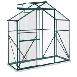 image-Outsunny 6 x 2.5ft Polycarbonate Greenhouse Aluminium Green House, Green