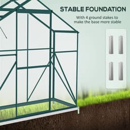 image-Outsunny 6 x 2.5ft Polycarbonate Greenhouse Aluminium Green House, Green