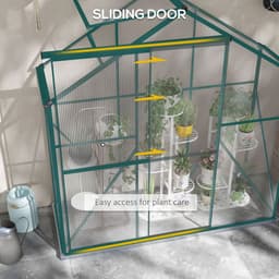 image-Outsunny 6 x 2.5ft Polycarbonate Greenhouse Aluminium Green House, Green
