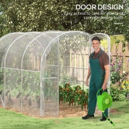 image-Outsunny 3 x 2 x 2m Polytunnel Greenhouse with Door, Galvanised Steel Frame