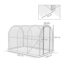image-Outsunny 3 x 2 x 2m Polytunnel Greenhouse with Door, Galvanised Steel Frame