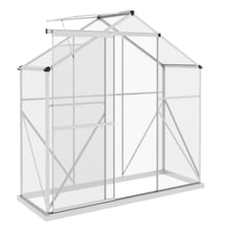 image-Outsunny 6 x 2.5ft Polycarbonate Greenhouse Aluminium Green House, Silver