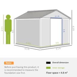 image-Outsunny Garden Shed Storage Unit withLocking Door Floor Foundation Vent Brown