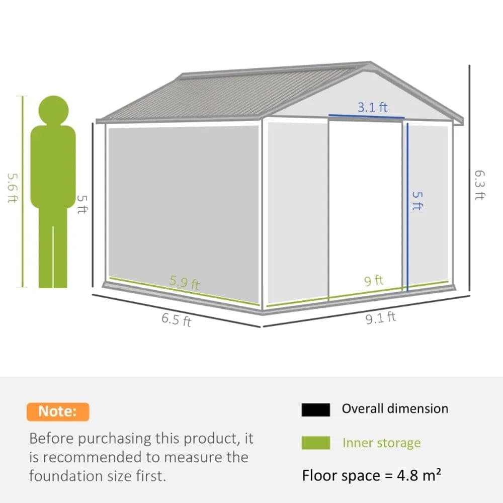 image-Outsunny Garden Shed Storage Unit withLocking Door Floor Foundation Vent Brown