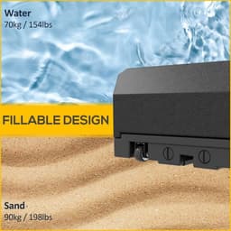 image-Outsunny Cantilever Parasol Base for Banana Parasol w/ Wheels Water Sand Filled