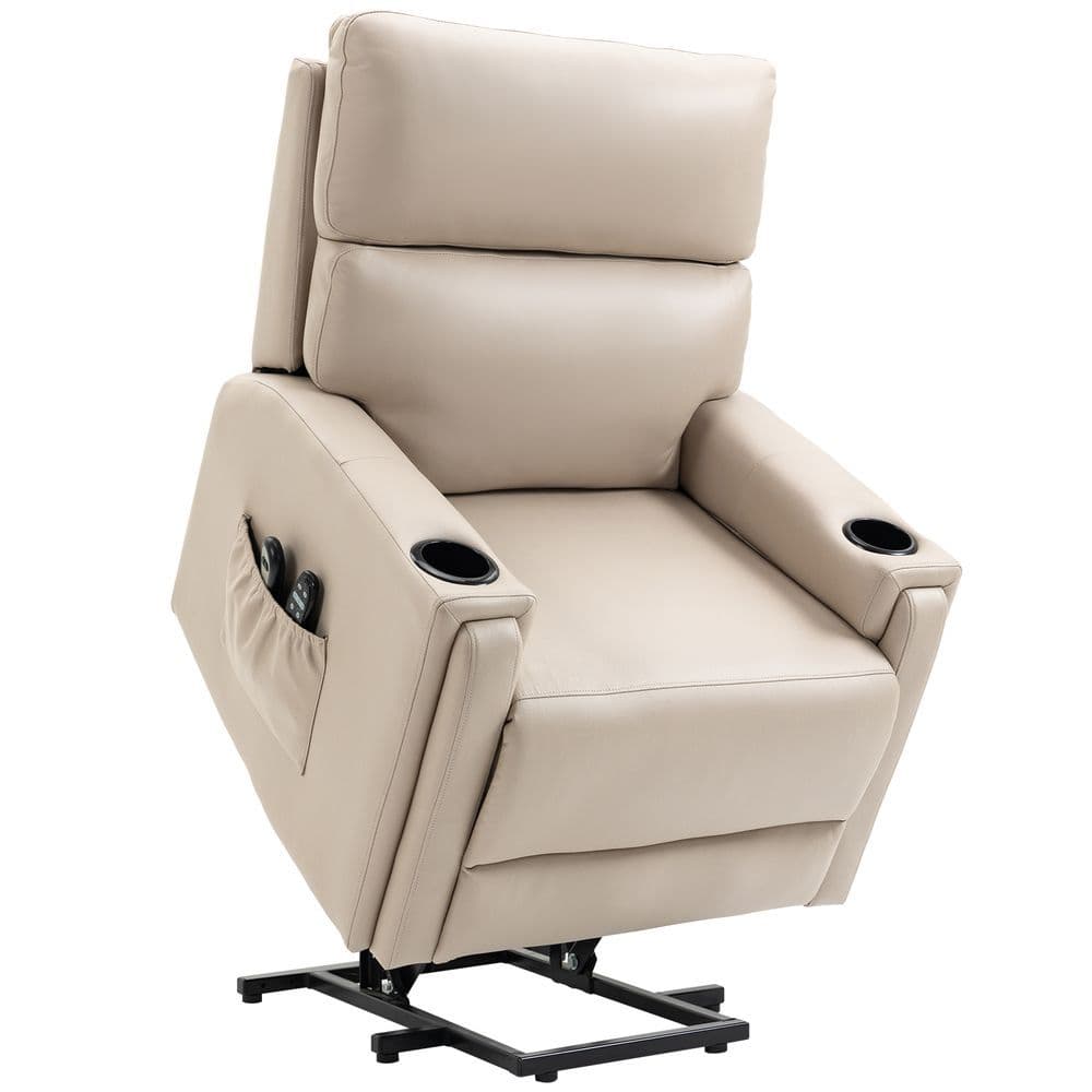 image-HOMCOM Lift Chair for Living Room, Recliner Chair with Vibration Massage, Heat