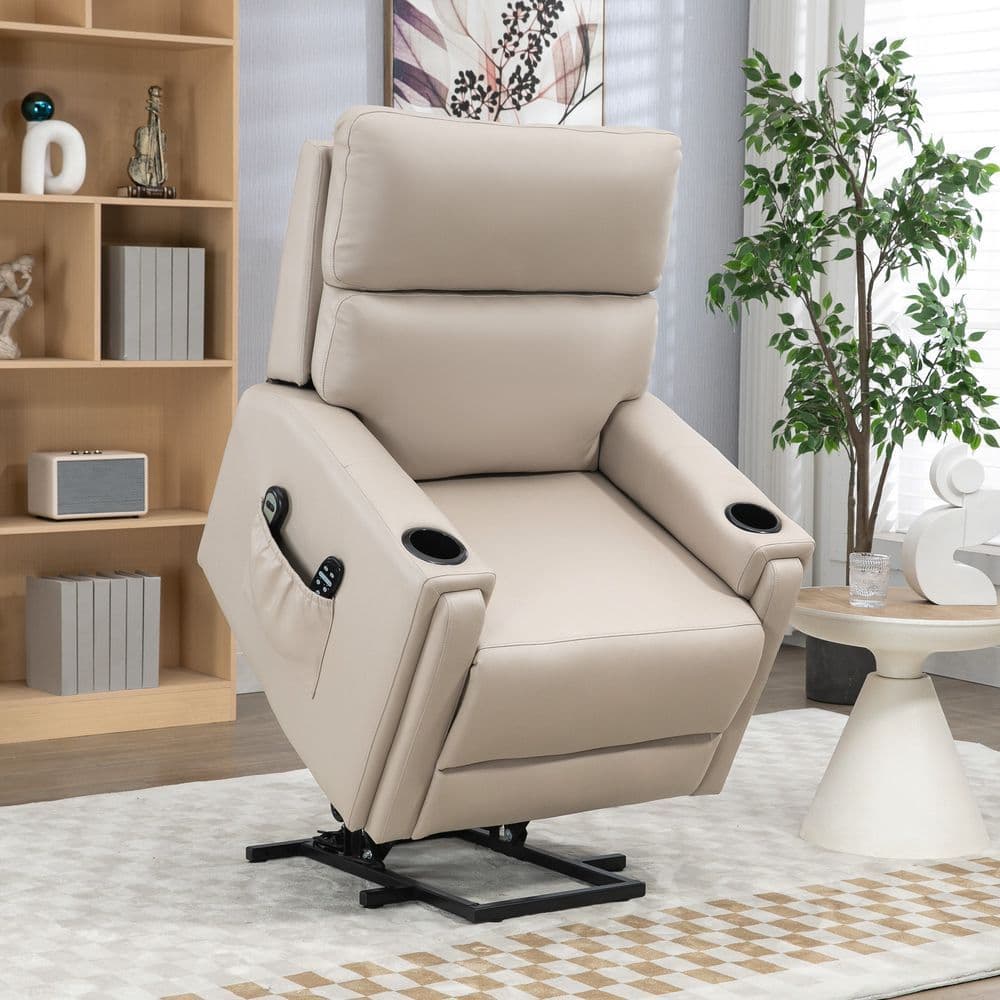 image-HOMCOM Lift Chair for Living Room, Recliner Chair with Vibration Massage, Heat