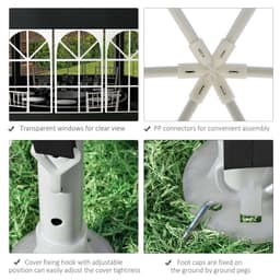image-Outsunny 3.9m Outdoor Gazebo Canopy Party Tent with 6 Removable Side Walls